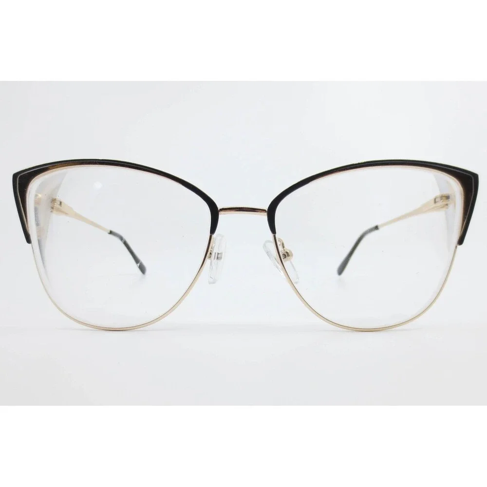 Jo Noella JN-3031 Eyeglasses Black Gold Cat Eye Frames 54-16-140 Womens Eyewear